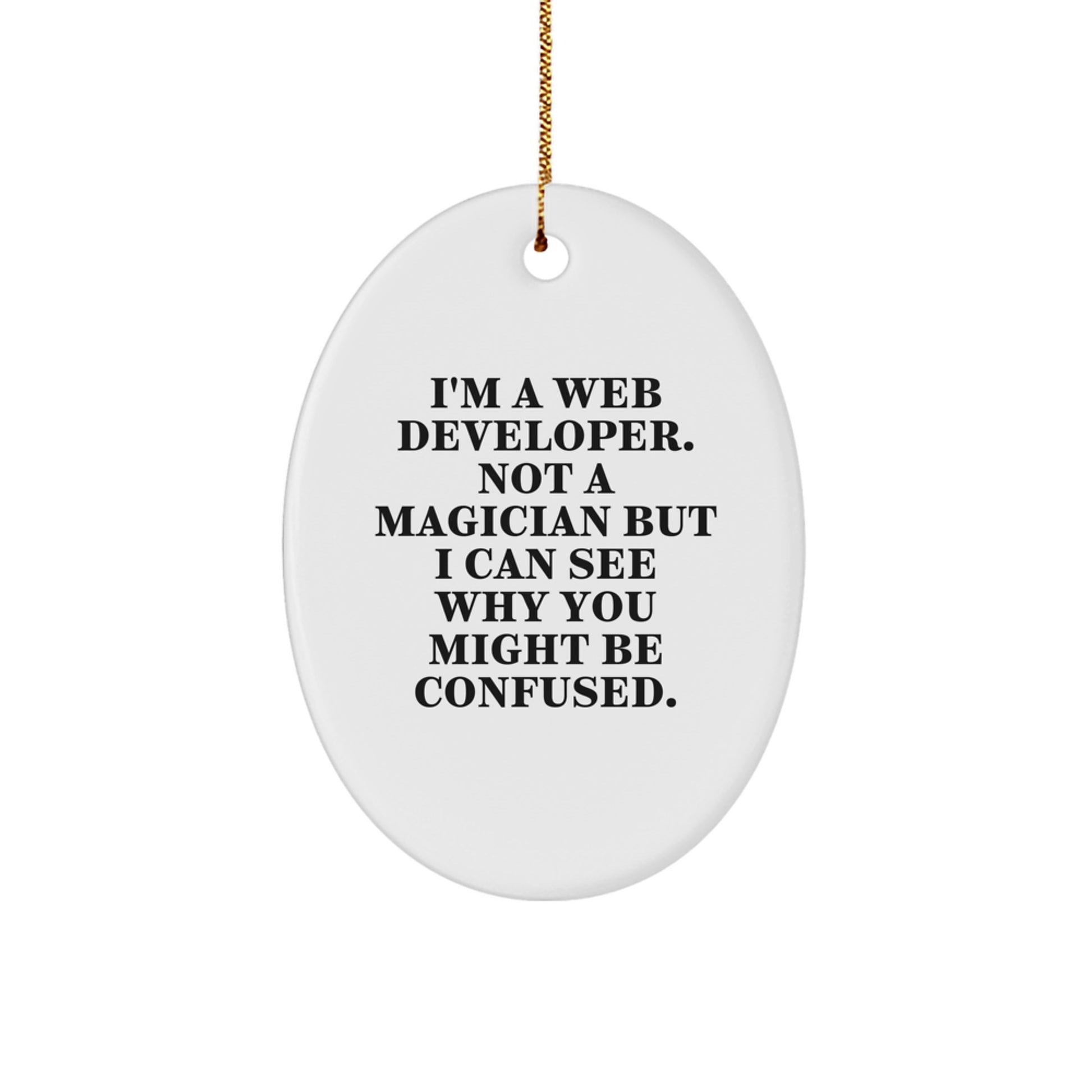 Funny Web Developer Oval Ornament Gifts from Friends to Web Developers, Perfect Christmas Unique Gifts - Image 1