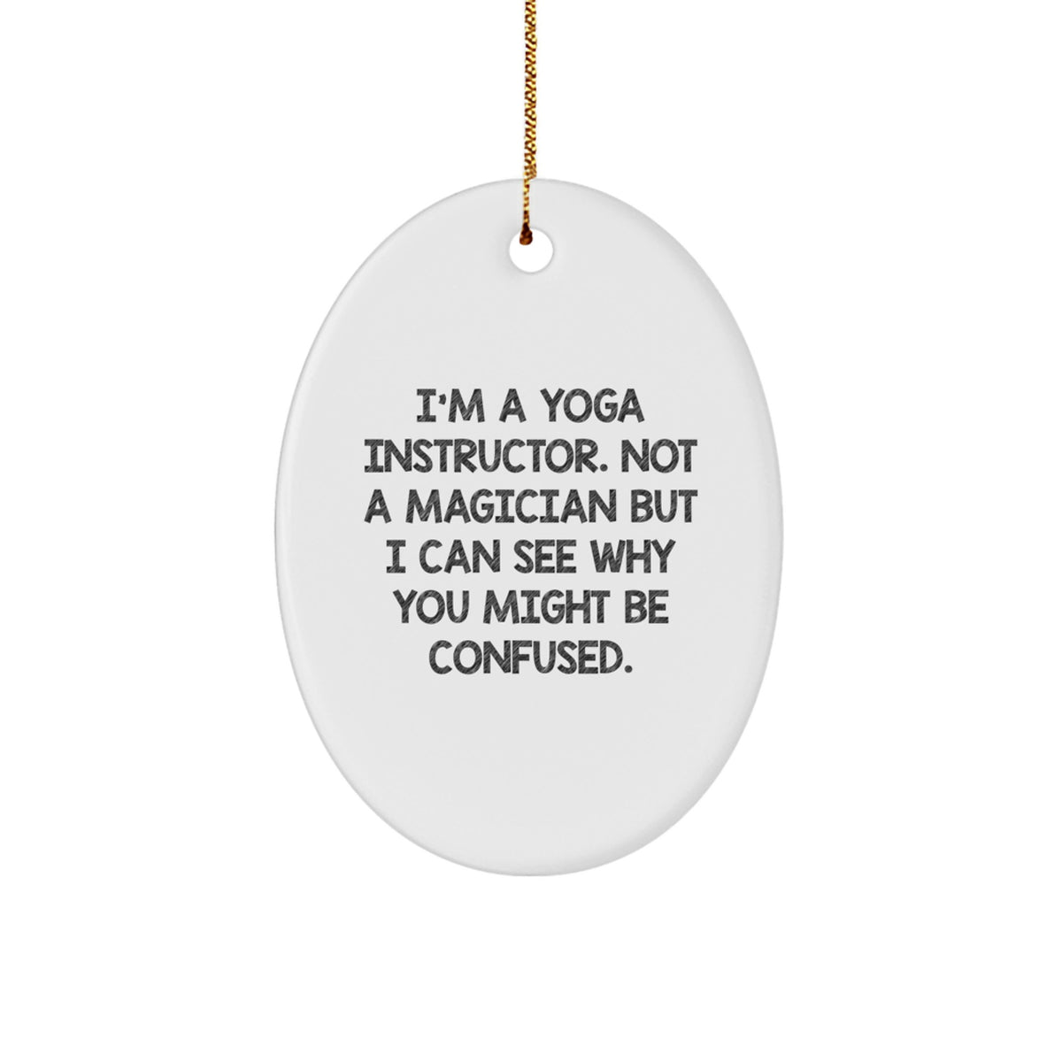 Christmas Unique Gift Yoga Instructor Oval Ornament for Her Present - Image 1