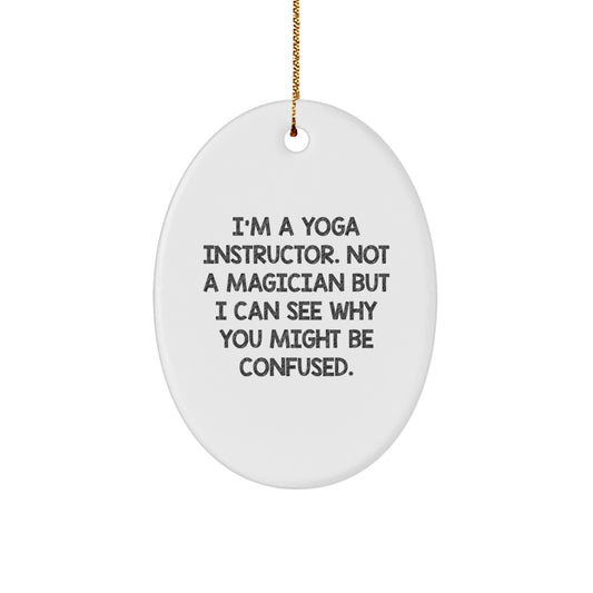 Christmas Unique Gift Yoga Instructor Oval Ornament for Her Present - Image 1