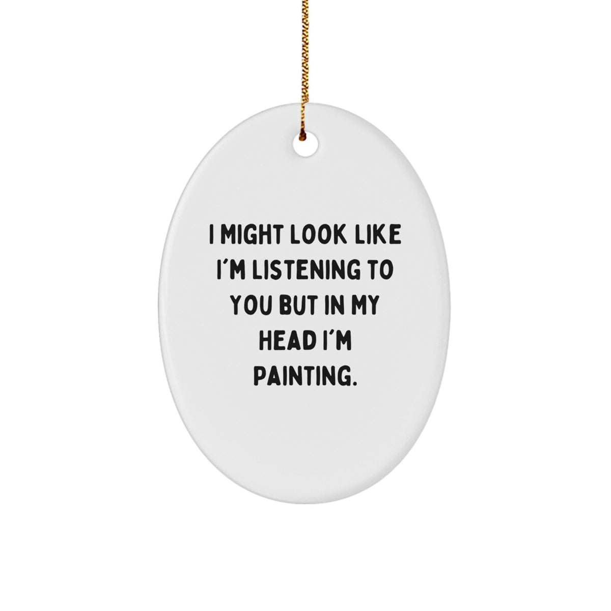 Christmas Unique Gift for Her Funny Painting Oval Ornament Bright Present - Image 1