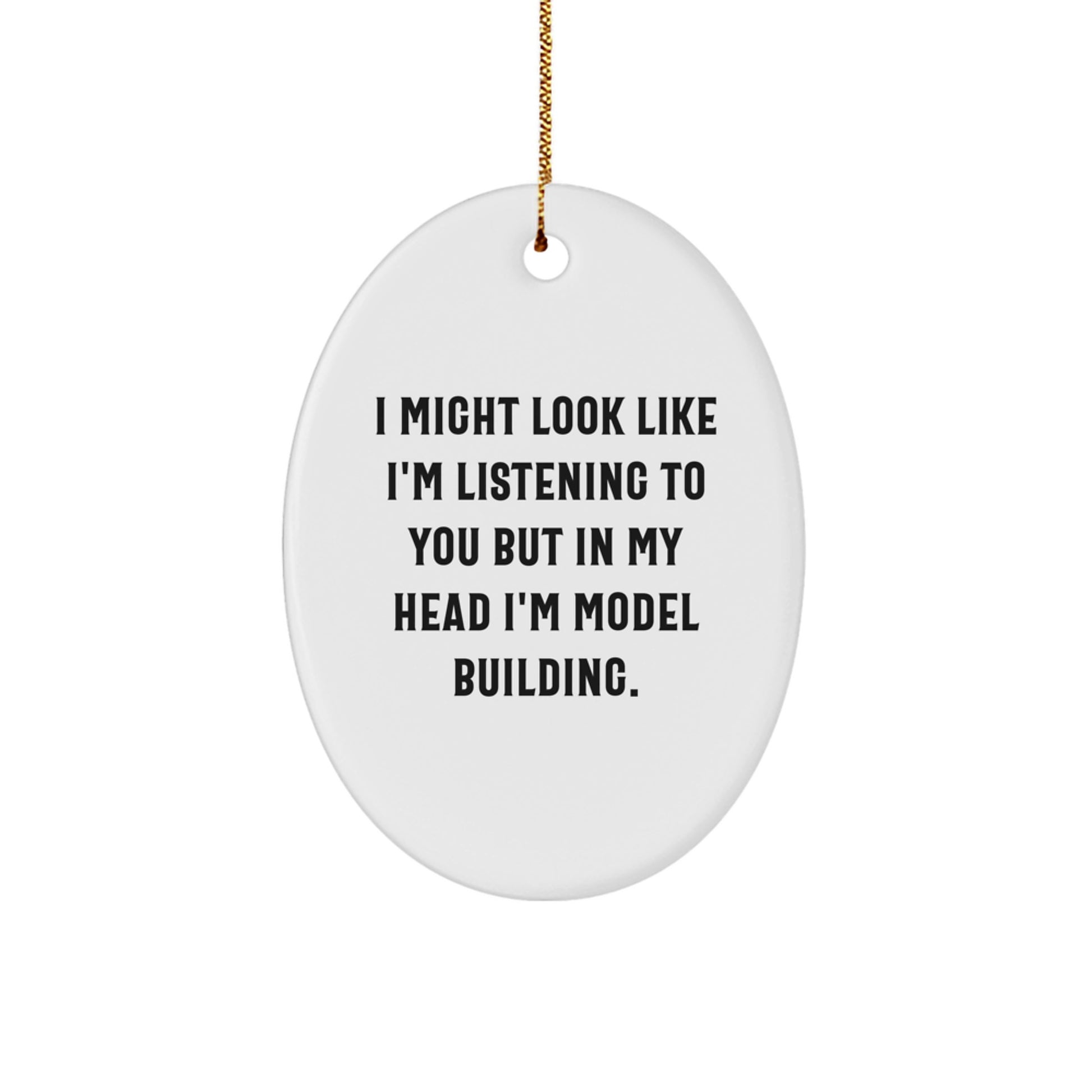 Funny Model Building Oval Ornaments for Friends, Christmas Unique Gifts from Men, Christmas Ornaments for Model Building Hobbyists - Image 1