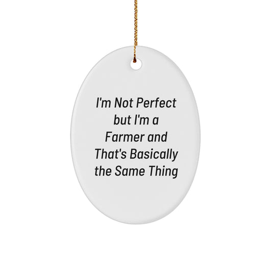 Farmer Oval Ornament Gifts from Family, Friends, or Coworkers for Men, Women, or Farmers - Funny Christmas Unique Gifts - Image 1