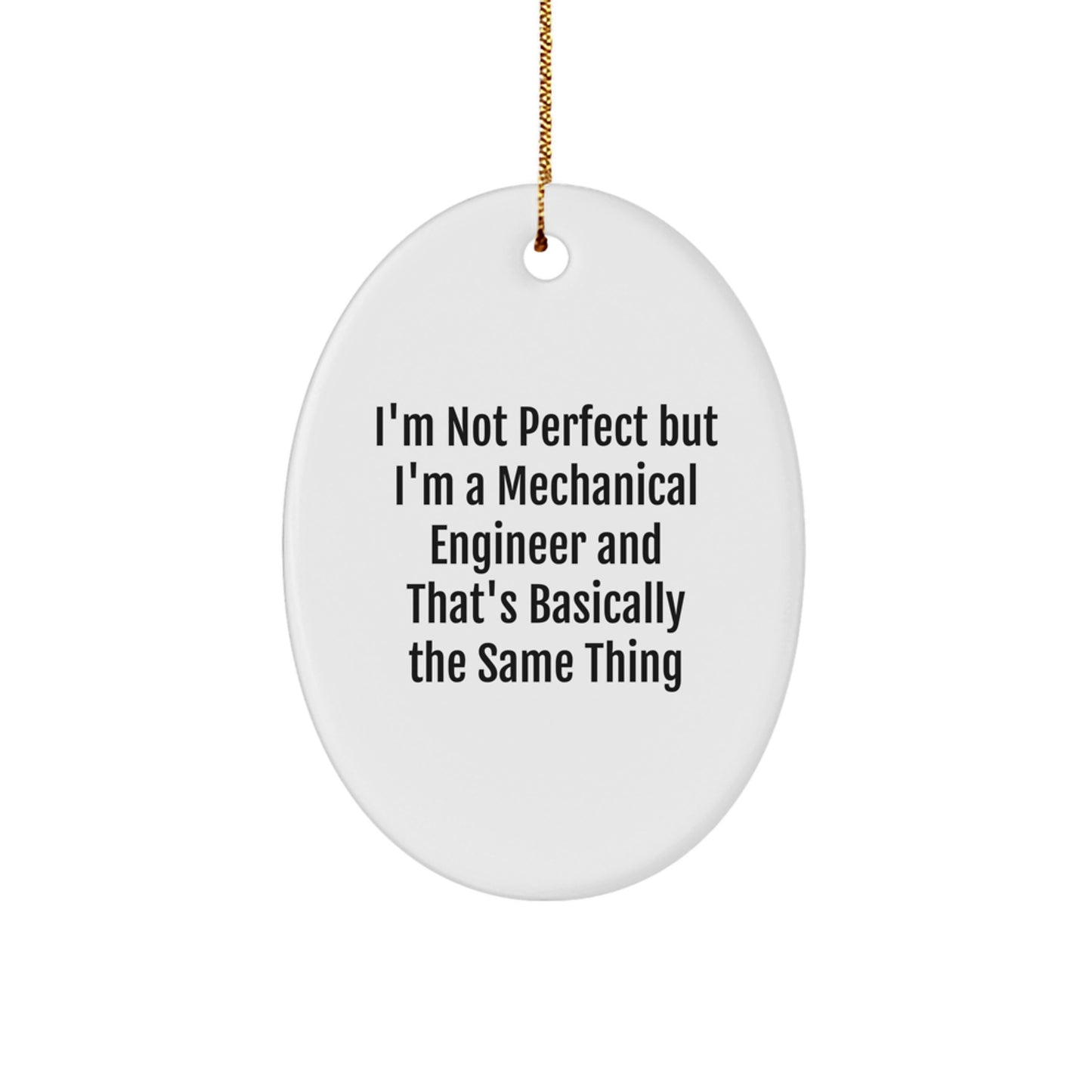 Funny Mechanical Engineer Oval Ornaments for Christmas Unique Gifts from Friends to Family - Image 1