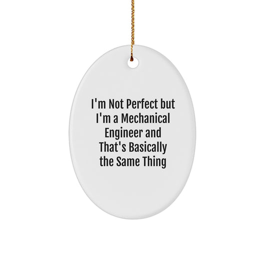 Funny Mechanical Engineer Oval Ornaments for Christmas Unique Gifts from Friends to Family - Image 1