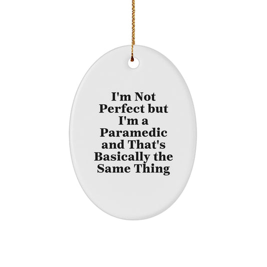 Funny Rescue Worker Oval Ornament Gifts from Men to Rescue Worker Friends and Family for Christmas Unique Presents - Image 1
