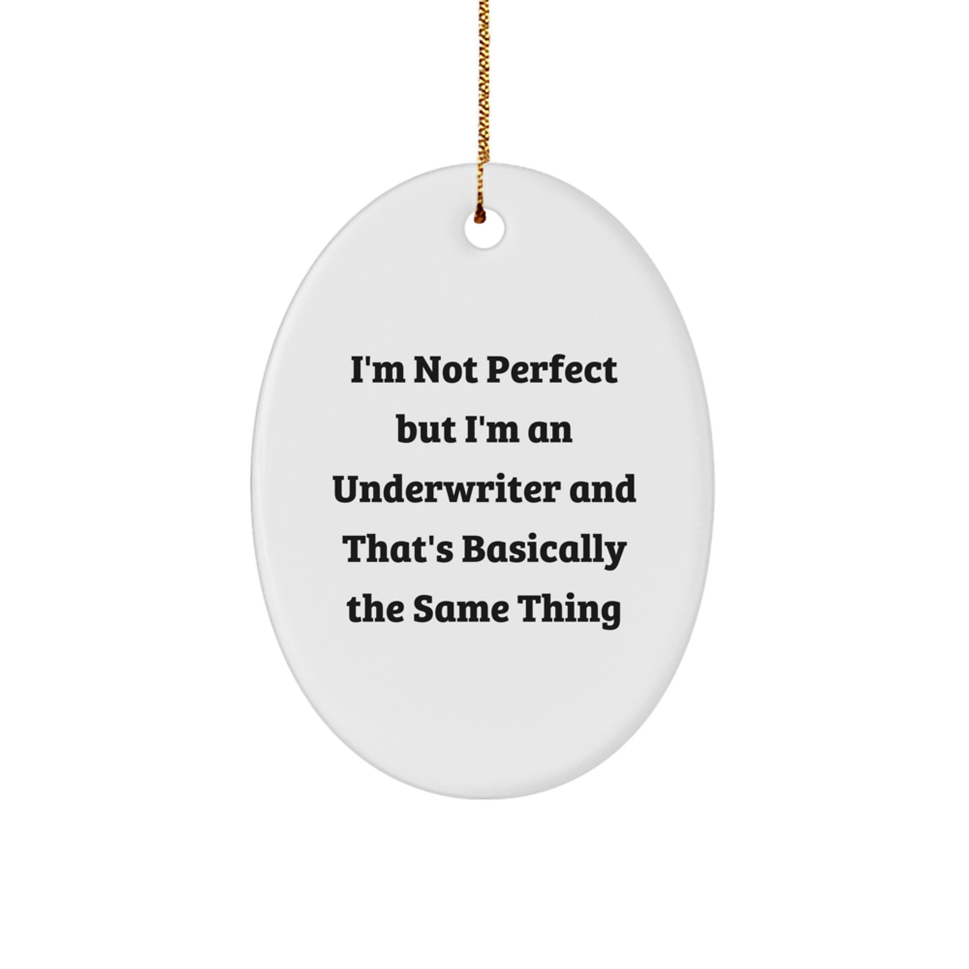 Underwriter Humor Gifts from Friends for, Oval Ornament with Funny Quote, Christmas Unique Gifts for Underwriter, Gifts from Coworkers for Underwriter - Image 1