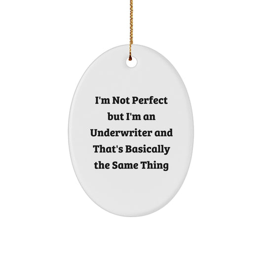 Underwriter Humor Gifts from Friends for, Oval Ornament with Funny Quote, Christmas Unique Gifts for Underwriter, Gifts from Coworkers for Underwriter - Image 1