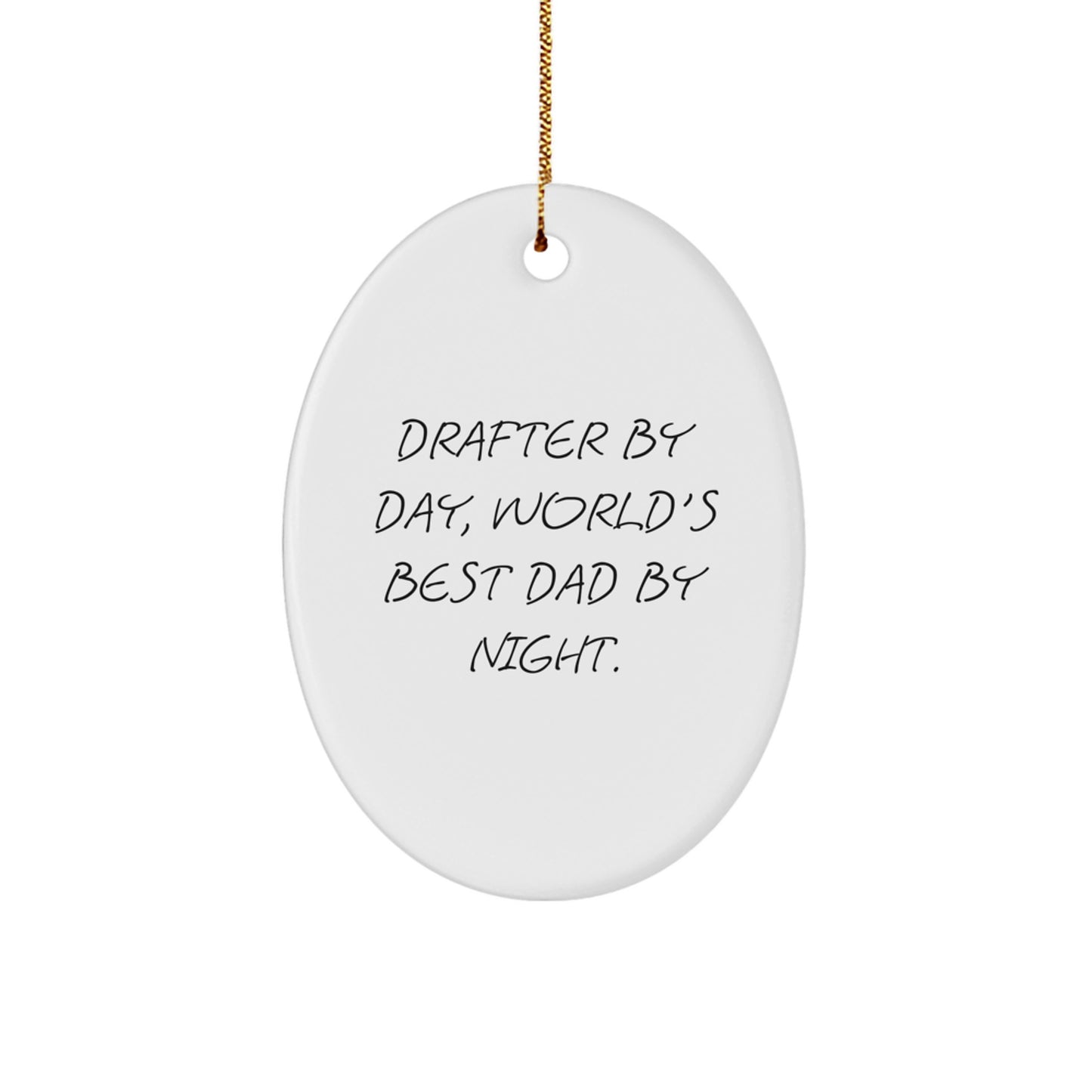 Funny Drafter Gifts from Dad for Christmas Unique Oval Ornaments - Image 1
