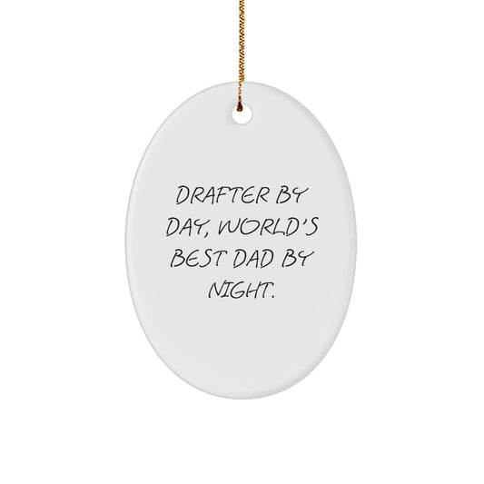 Funny Drafter Gifts from Dad for Christmas Unique Oval Ornaments - Image 1