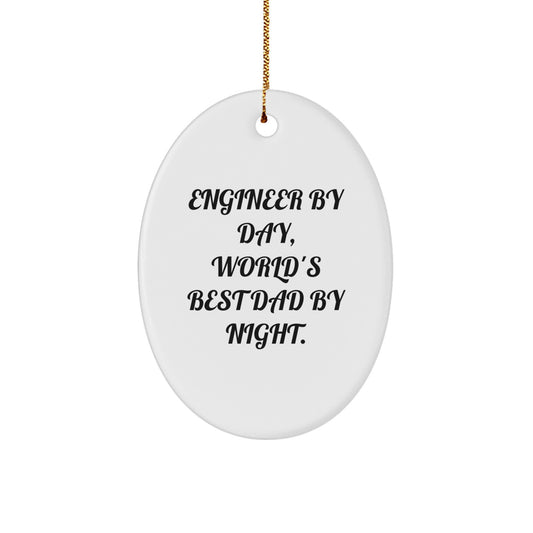 Funny Engineer Gifts for Men Oval Shaped Ornament, Oval Ornament Gifts from Dad to Engineer, Christmas Unique Gifts for Engineer - Image 1