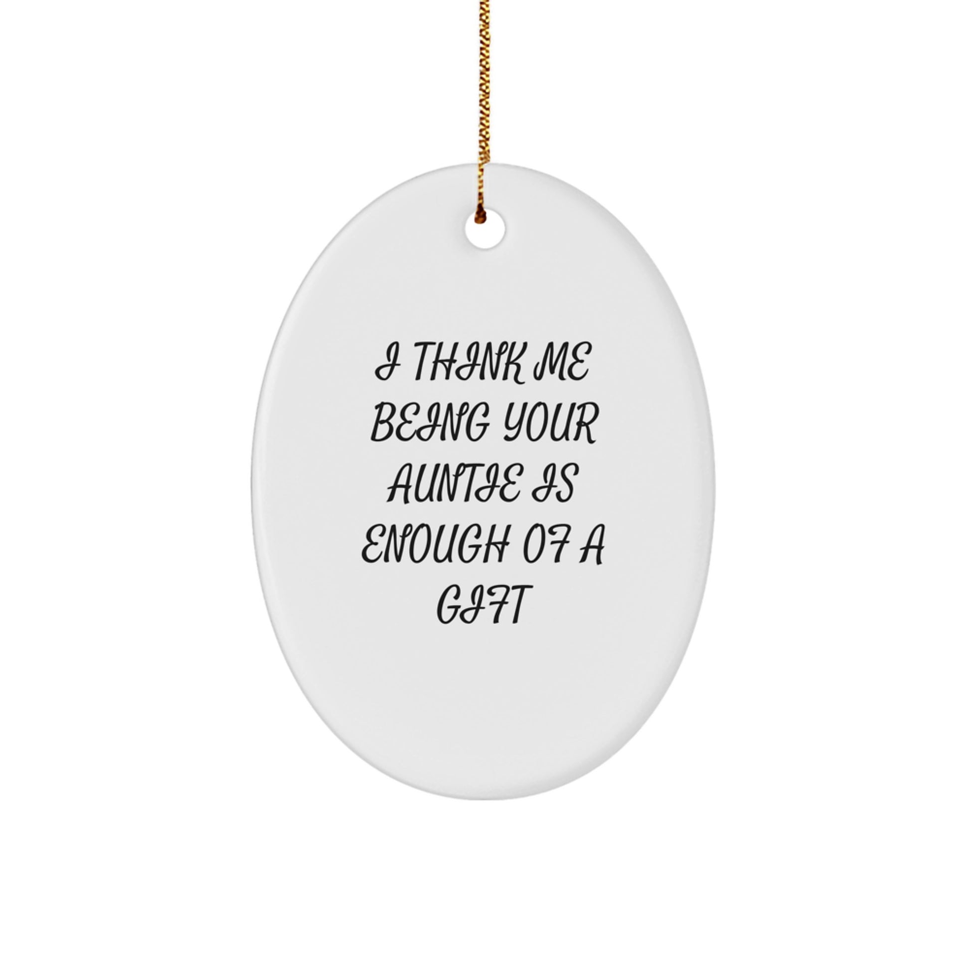 Funny Auntie Oval Ornament Gifts from Men, Women, Friends to Auntie for Christmas Unique Gifts - Image 1