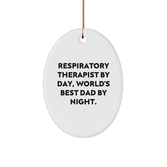 Funny Inspirational Gifts for Respiratory Therapist Men Oval Ornament White Christmas Unique Gifts from Family - Image 1