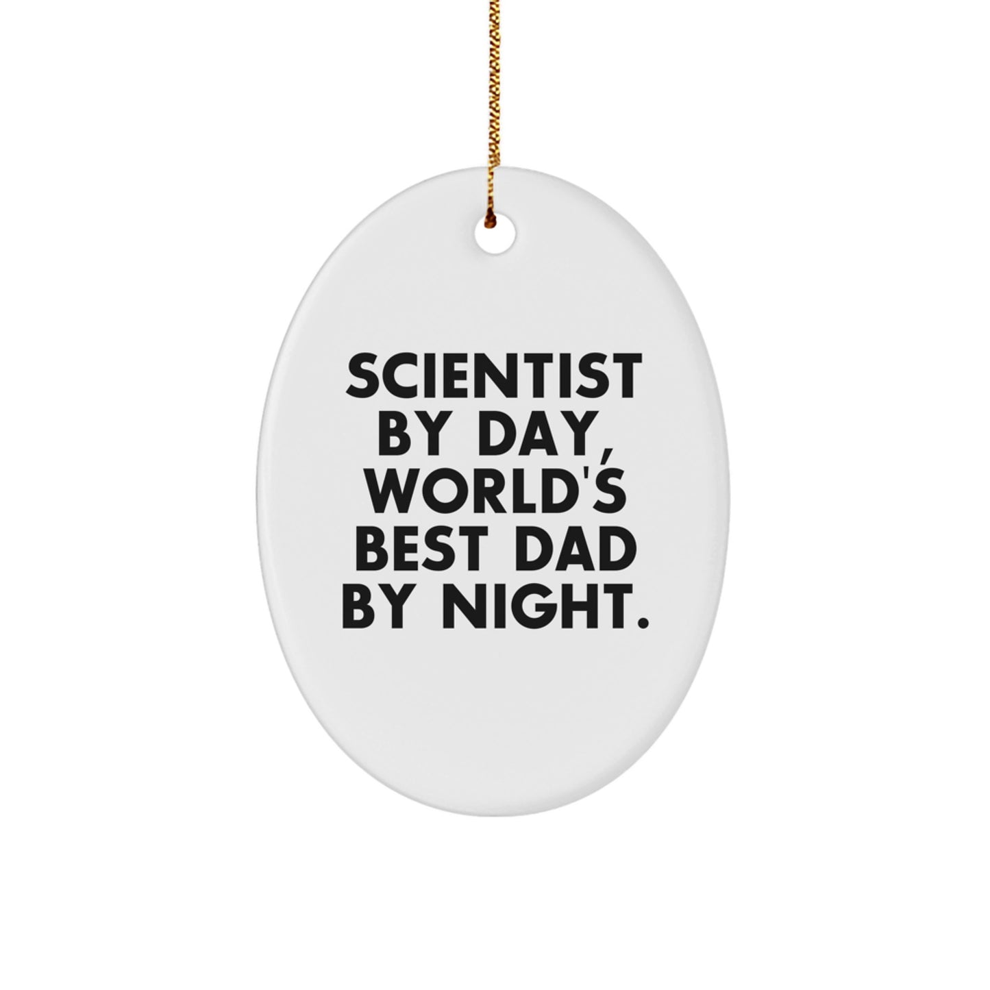 Funny Scientist Dad Christmas Oval Ornament Gifts from Family for Scientist Friends - Image 1