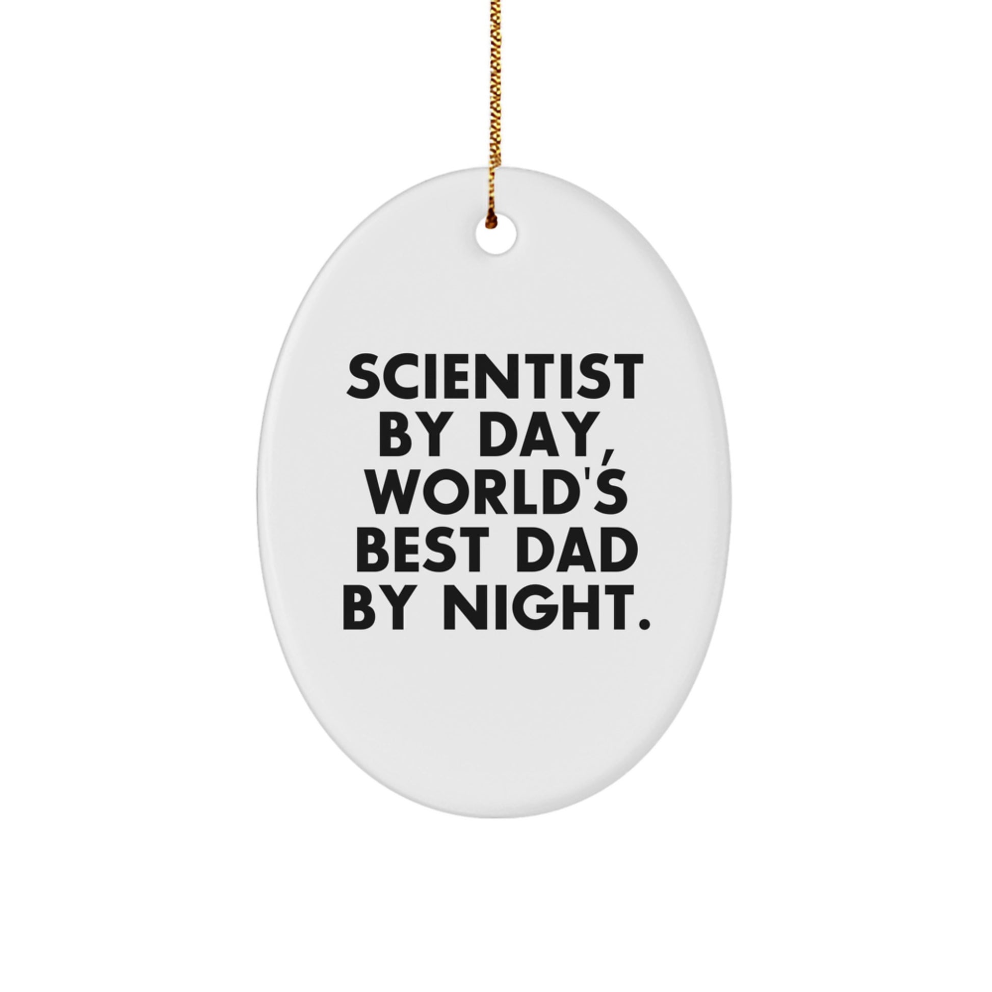 Funny Scientist Dad Christmas Oval Ornament Gifts from Family for Scientist Friends - Image 1