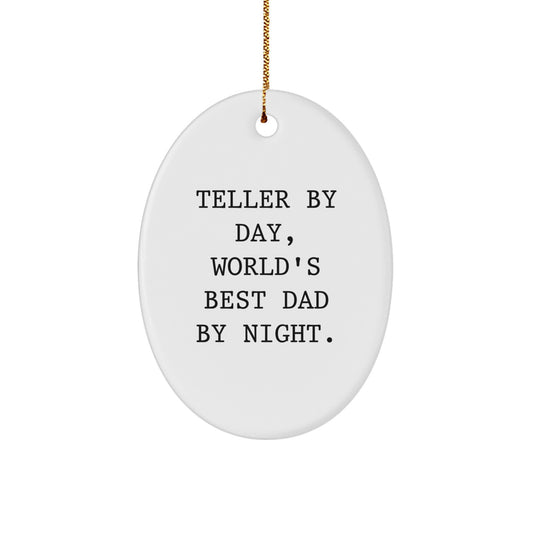 Funny Teller Gifts from Men, Teller Oval Ornament Christmas Unique Gifts, Inspirational Quote for Friends and Family - Image 1