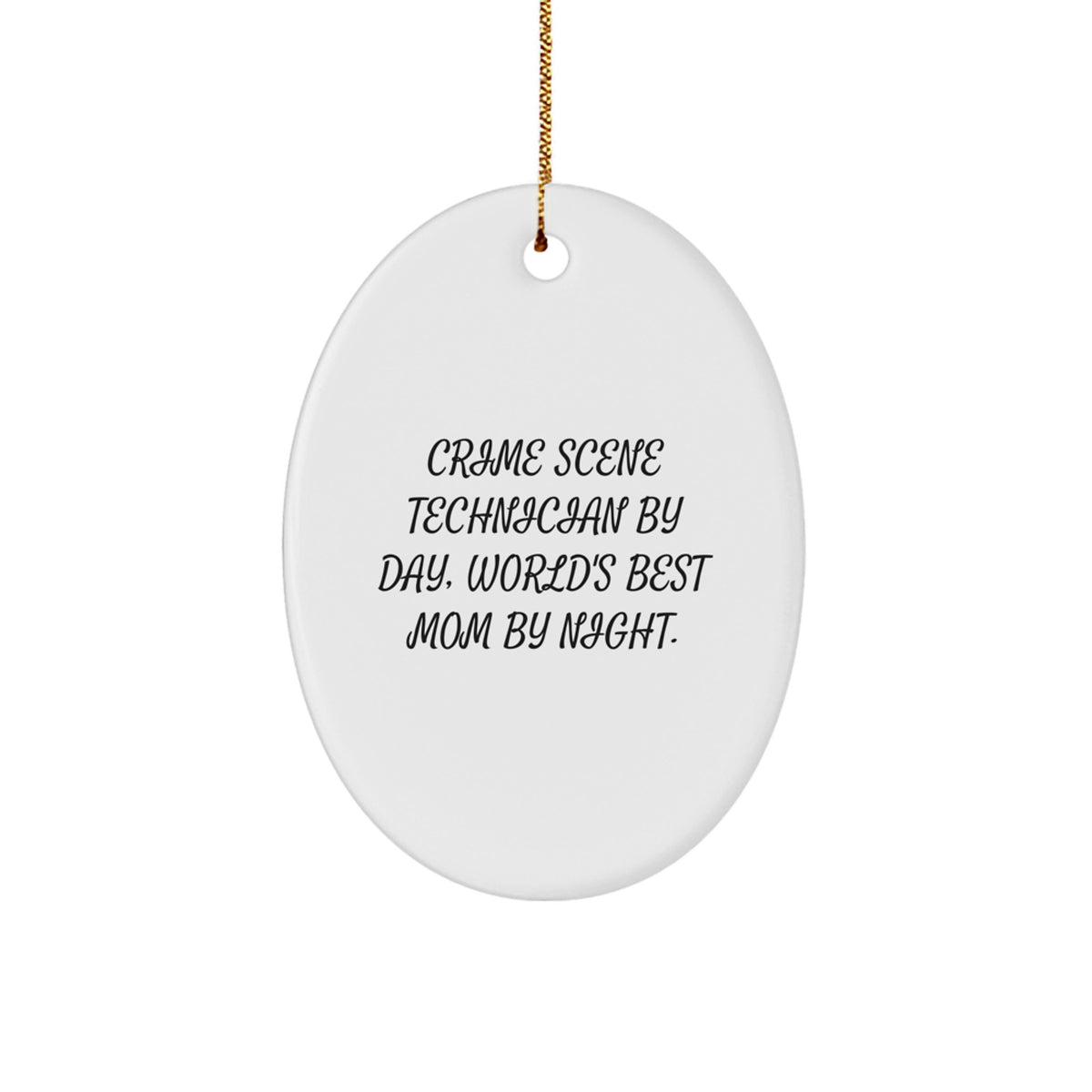 Christmas Gift for Her Crime Scene Technician Oval Ornament Present - Image 1