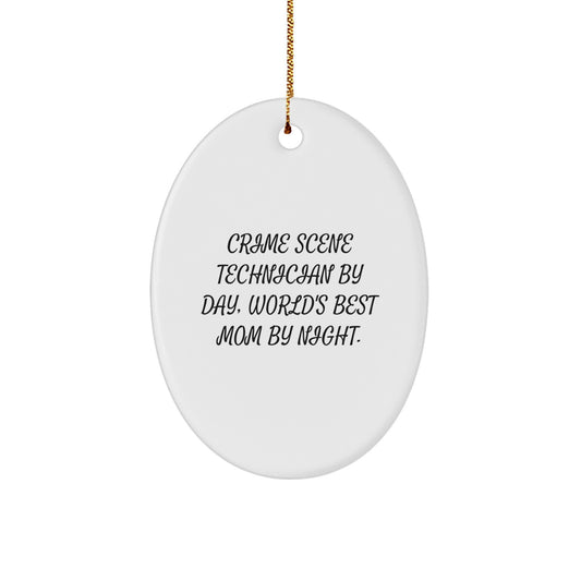 Christmas Gift for Her Crime Scene Technician Oval Ornament Present - Image 1