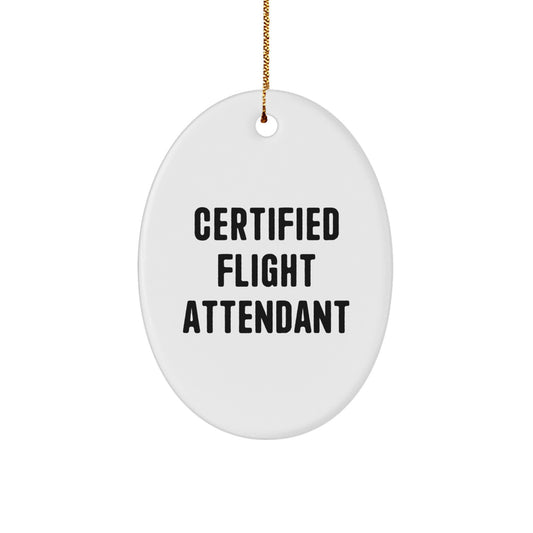 Flight Attendant Gifts from Friends Oval Ornament Certified 'You're a Star' Quote Christmas Unique Decorations - Image 1