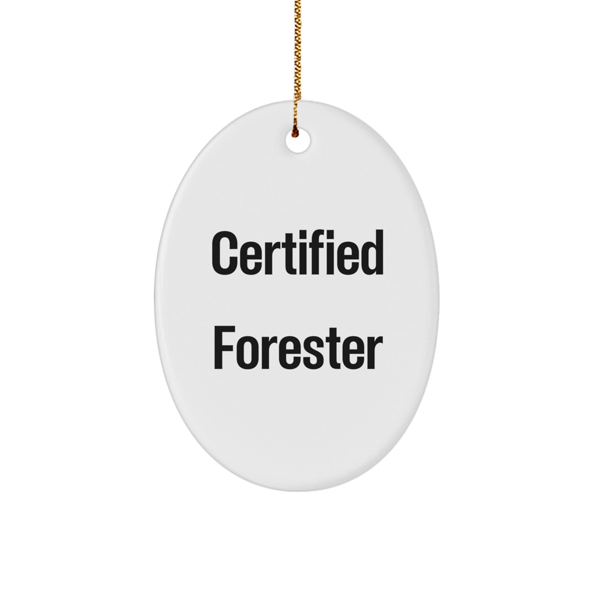 Forester Gifts from Men - Oval Ornament with Funny Quote 'May the Forest be With You' for Christmas - Image 1