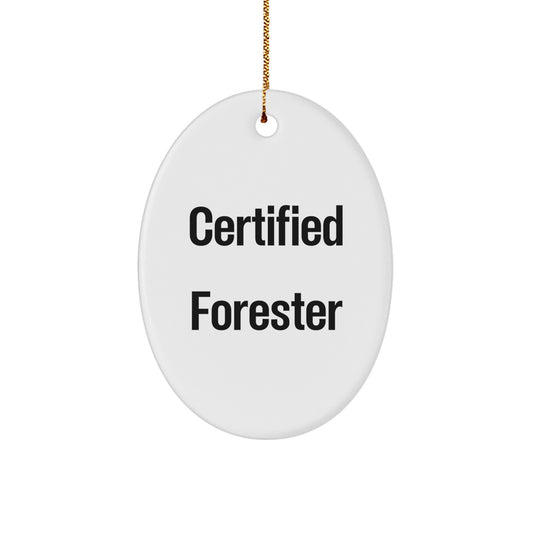 Forester Gifts from Men - Oval Ornament with Funny Quote 'May the Forest be With You' for Christmas - Image 1