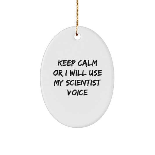 Funny Scientist Gifts from Friends - Oval Ornament for Scientist Men - Christmas Unique Gifts for Scientist Friends - Image 1