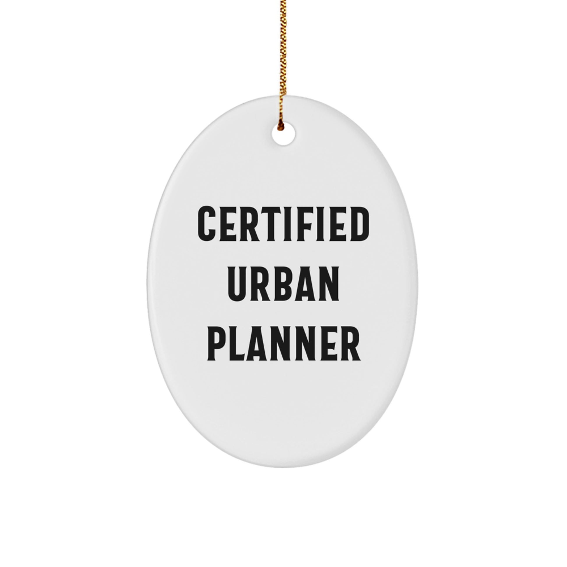 Urban Planner Gifts from Men - Cute Oval Ornament Certified 'I Plan Cities' Quote - Christmas Unique Gifts for Urban Planner Friends Family - Image 1