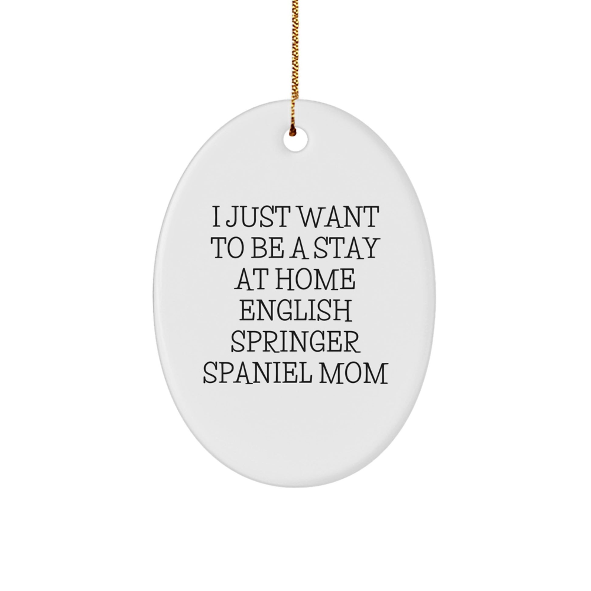 Funny English Springer Spaniel Dog Oval Ornament Gifts from Mom to Family for Christmas - Image 1