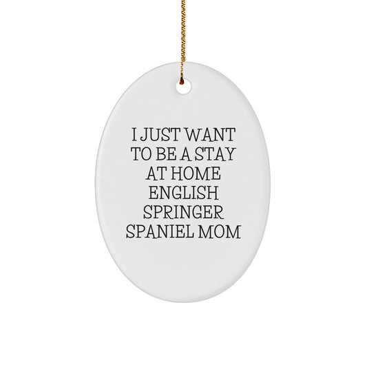 Funny English Springer Spaniel Dog Oval Ornament Gifts from Mom to Family for Christmas - Image 1