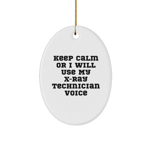 Funny Gifts from Family, Friends, Coworkers - X-Ray Technician Oval Ornament for Christmas Unique Presents - Image 1