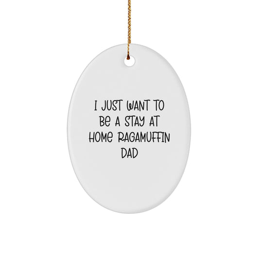 Ragamuffin Cat Dad Gift Ideas, Oval Ornament, Funny Quote, Christmas Unique Gifts from Family - Image 1