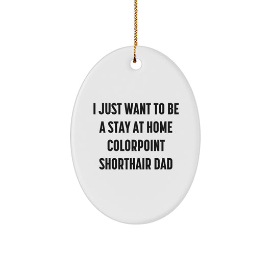 Colorpoint Shorthair Cat Gifts, Funny Quote Oval Ornament, Gifts from Friends for Colorpoint Shorthair Cat Lovers, Christmas Unique Gifts - Image 1