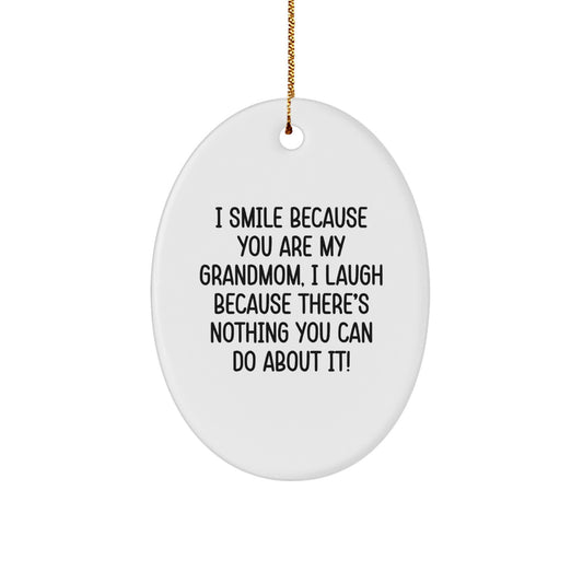 Grandmom Oval Ornament - Funny Quote Gifts from Family for Christmas - Image 1
