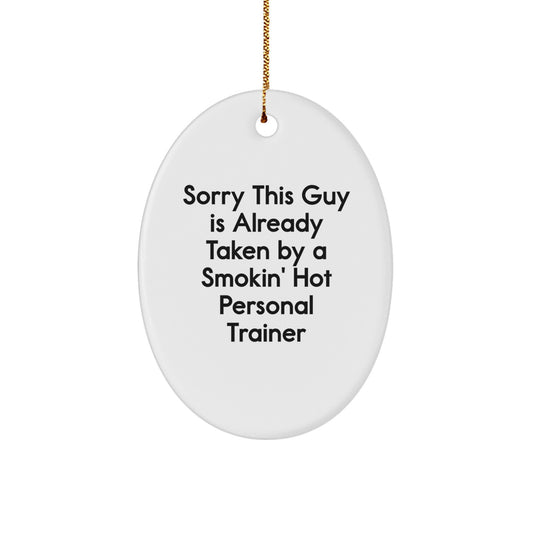 Funny Personal Trainer Oval Ornament Gifts from Friends for Men Women Coworkers Family - Image 1