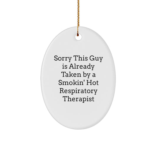 Funny Christmas Unique Gift for Respiratory Therapist, Oval Ornament with Inspirational Quote, Gifts from Friends to Respiratory Therapist, Christmas Unique Gifts - Image 1