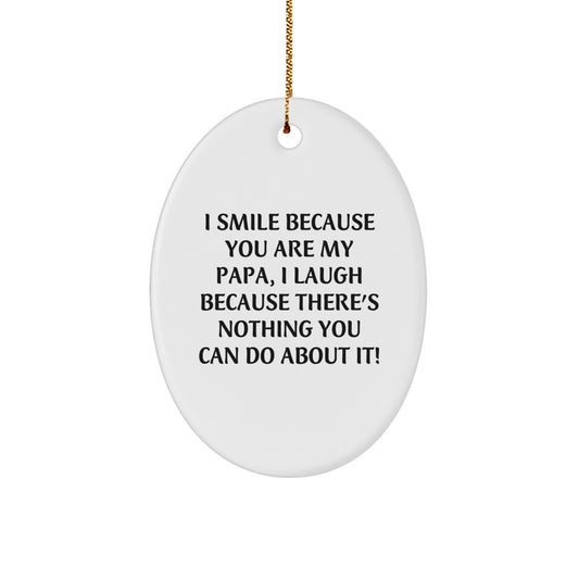Funny Papa Oval Ornament Gifts from Family Unique Christmas Memorable Presents for Papa Men - Image 1