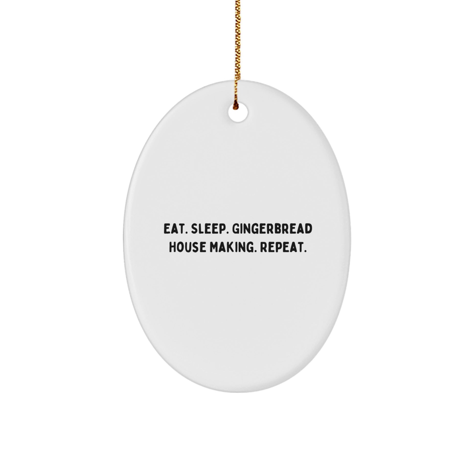 Funny Oval Ornament Gifts from Family for Gingerbread House Making Enthusiasts, Cute Christmas Unique Gifts for Gingerbread House Making Friends, Oval Ornament - Image 1