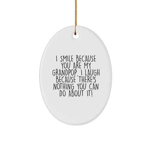 Funny Grandpop Oval Ornament Gifts from Family, Perfect for Grandpop Men on Christmas Unique Gifts - Image 1
