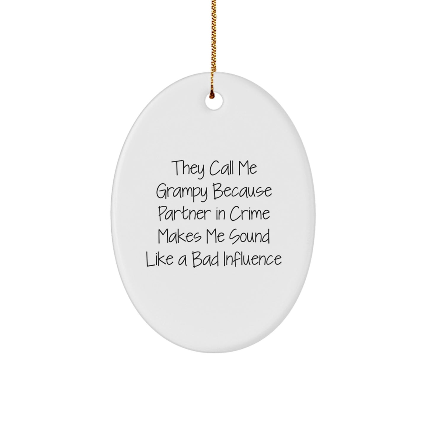 Funny Grampy Oval Ornament, Gifts from Family for Men, Christmas Unique Gifts, Oval Shaped Decor - Image 1