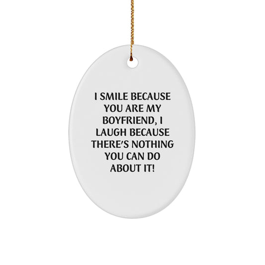 Funny Sweetheart Gifts for Him Oval Ornament Christmas Decorations - Image 1