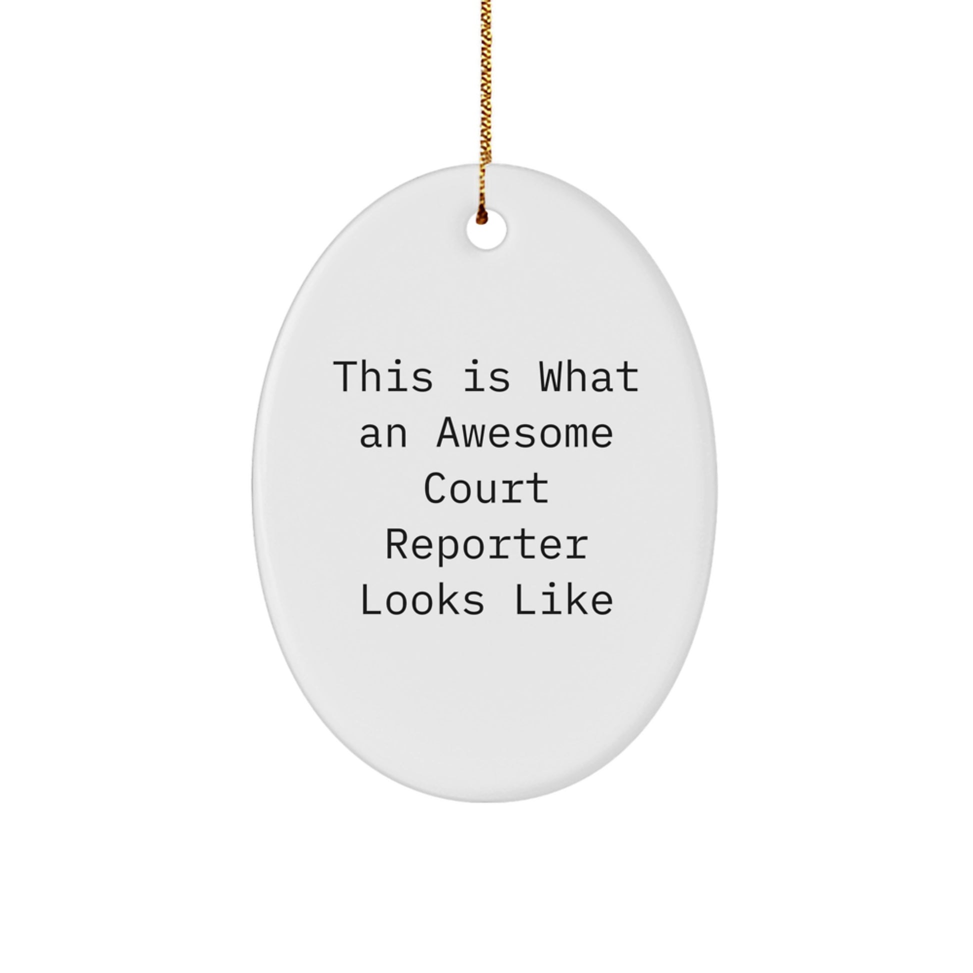 Funny Court Reporter Gifts from Men - Oval Ornament This Is What An Awesome Court Reporter Looks Like Christmas Unique Gifts for Court Reporters - Image 1