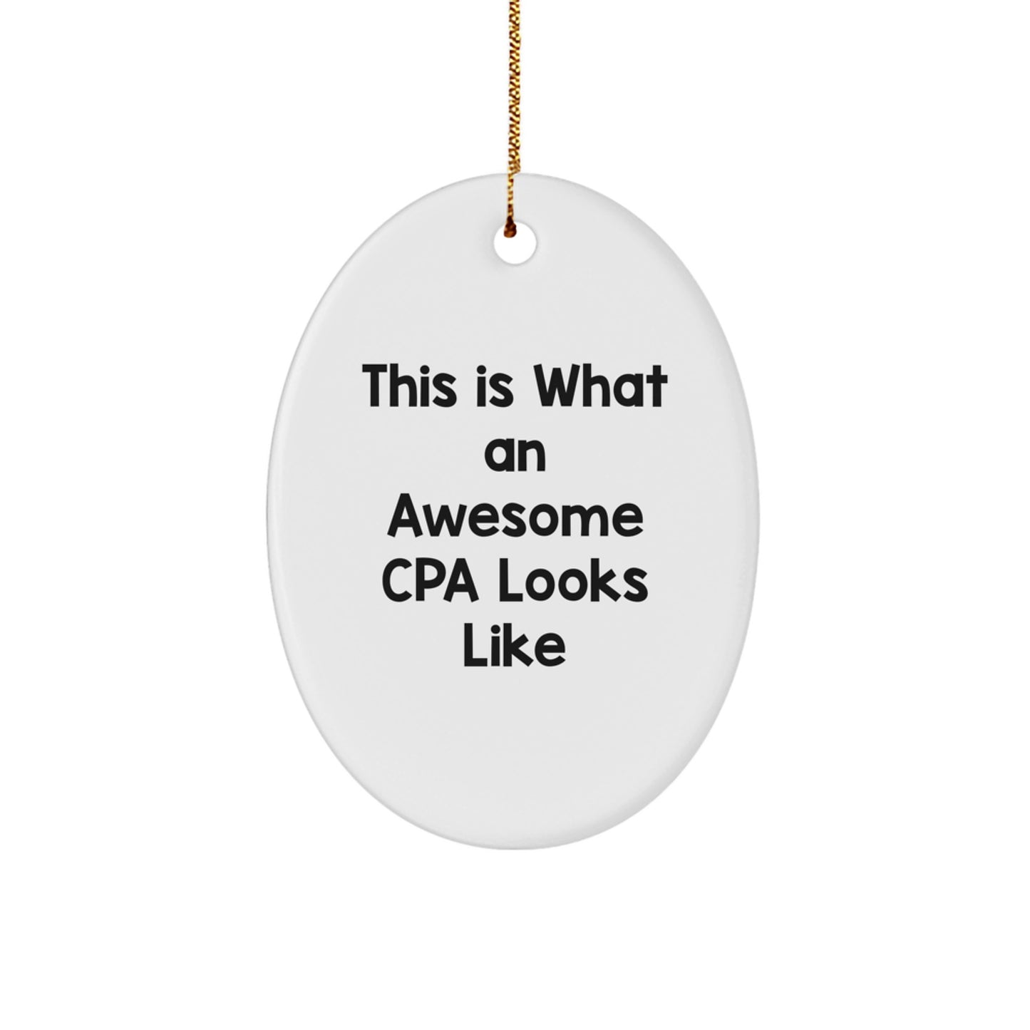 Funny CPA Gifts for Men Christmas Oval Ornament from Friends, CPA Unique Gifts for Office Decorations - Image 1