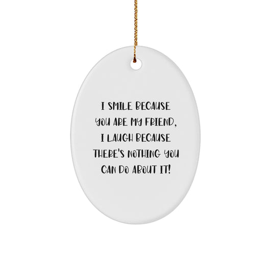 Funny Friend Christmas Oval Ornament Gifts for Friends, Gifts from Friends, Friend Decorations, Christmas Unique Gifts - Image 1