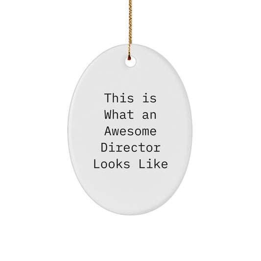 Funny Director Gifts for Men - Oval Ornament Quote This Is What An Awesome Director Looks Like - Christmas Unique Gifts from Men to Director - Image 1
