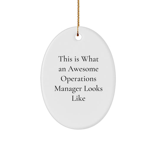 Funny Operations Manager Gifts - 'This Is What An Awesome Operations Manager Looks Like' Oval Ornament, Gifts from Friends to Operations Manager, Christmas Unique Gifts - Image 1