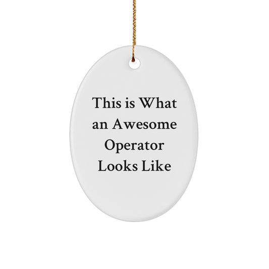 Funny Operator Gifts for Men from Family - This Is What An Awesome Operator Looks Like Oval Ornament - Image 1