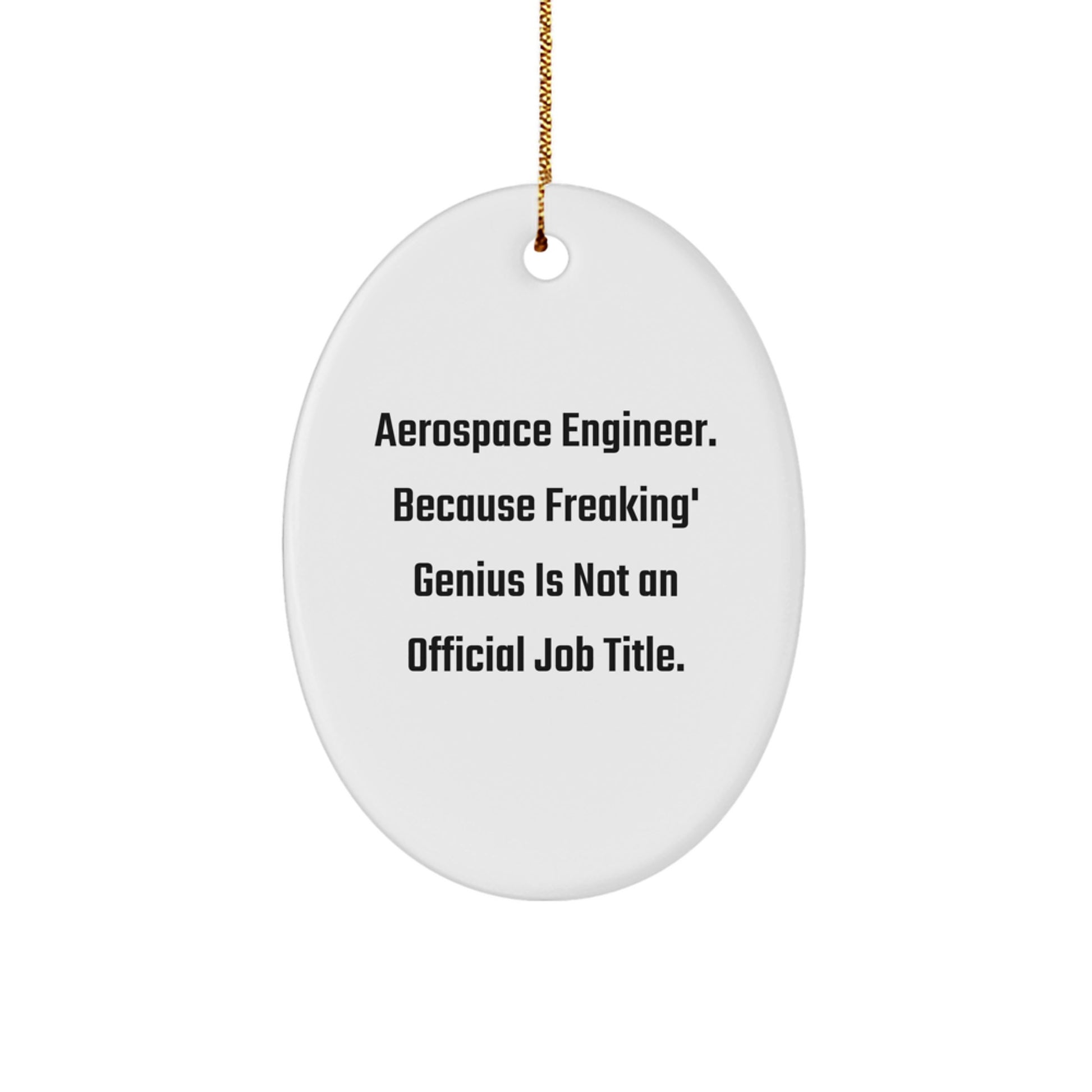 Funny Aerospace Engineer Gifts from Friends for Men - Oval Ornament, White, Christmas Unique Gifts - Image 1