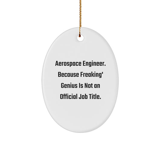Funny Aerospace Engineer Gifts from Friends for Men - Oval Ornament, White, Christmas Unique Gifts - Image 1