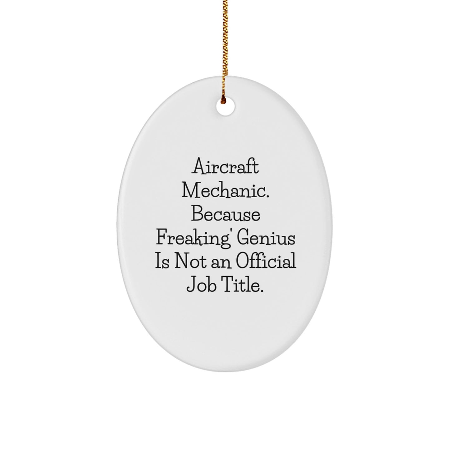 Funny Aircraft Mechanic Gifts from Men to Friends Oval Ornament for Christmas Unique Presents - Image 1