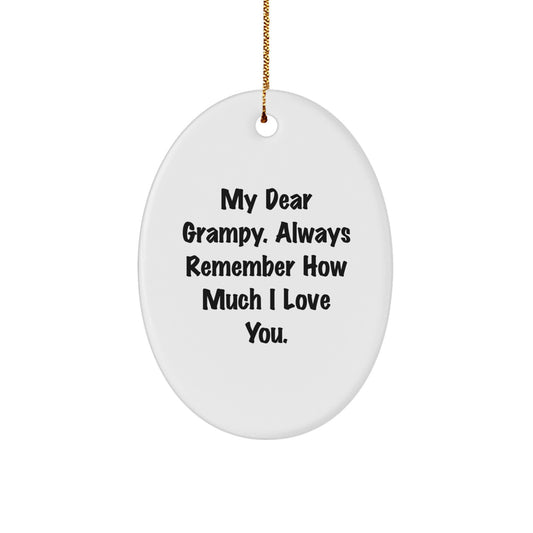 Funny Grampy Oval Ornament Gifts from Family - Christmas Unique Gifts for Grampy Men - Oval Ornament with Love Quote - Image 1