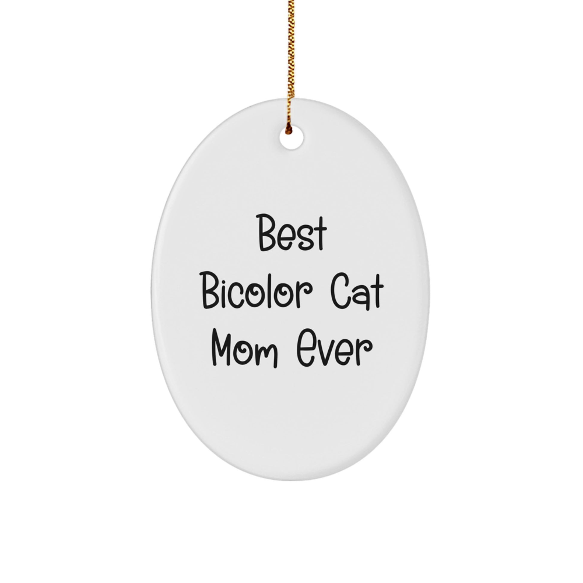 Funny Bicolor Cat Mom Gifts from Friends - Oval Ornament for Christmas Unique Gifts - Image 1